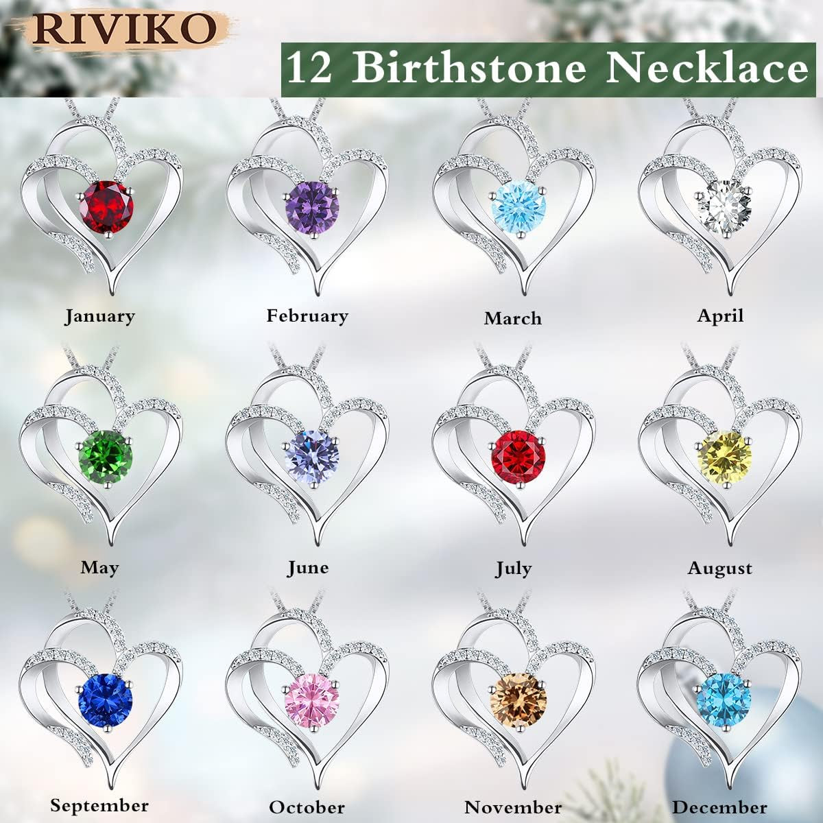 Love Heart Necklace for Women 925 Sterling Silver Gold Plated Zirconia July Birthstone Pendant Necklaces for Mother Wife Birthday Christmas Valentine'S Day Jewelry Gift