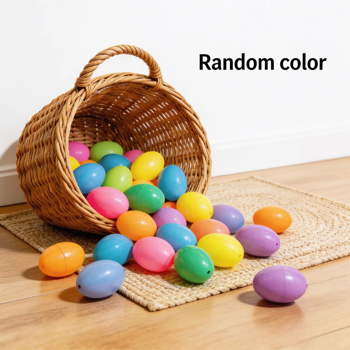 100PCS Plastic Easter Eggs, Empty 2.3" Eggs Bulk Fillable for Easter Hunt Party Favor Basket Stuffers Filler Classroom Prize Supplies Decor