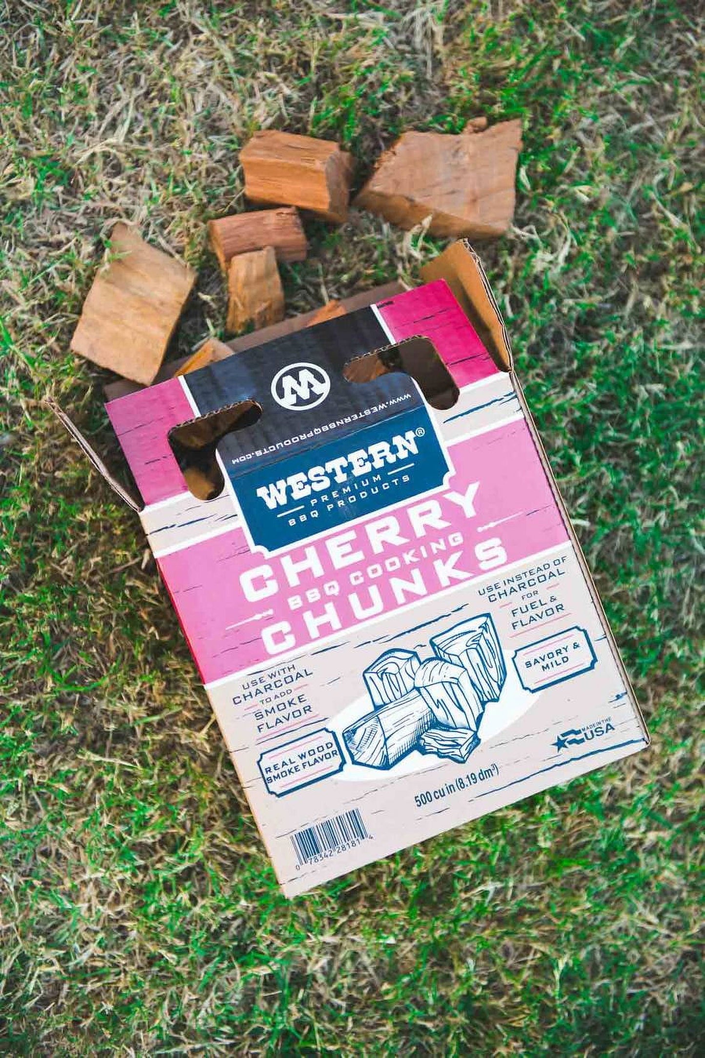 500 CU in Cherry Smoking Wood Chunk Box