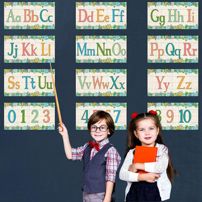 12 Pieces Alphabet Bulletin Board Strips Set Alphabet Line ABC Alphabet Banner &