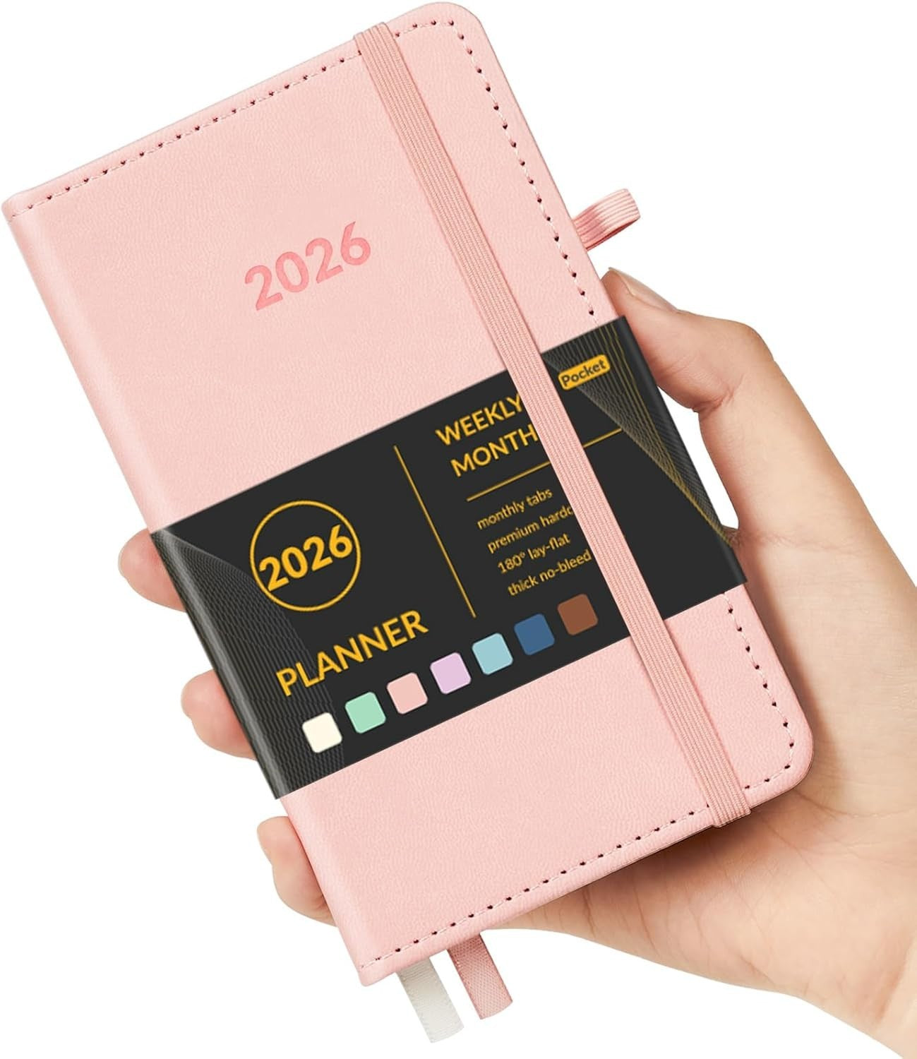 Pocket Planner 2026 Weekly Monthly Planners with Month Tabs for Purse 3.5" X 6"