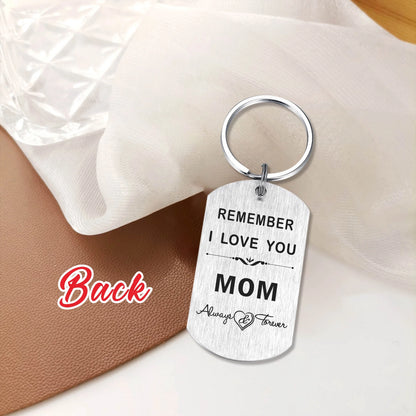 Mom Keychain, Cute Mother Gifts for Birthday Christmas Mothers Day, Metal Engraved, 1