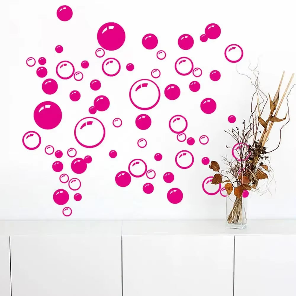 Removable Bubbles Wall Stickers for Bathroom Waterproof Glass Window Kids Room