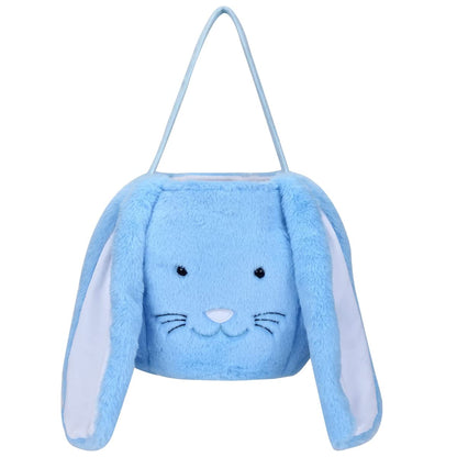 Plush Easter Bunny Basket, Monogrammed Bunny Easter Buckets with Long Plush Ear, Egg Hunting Easter Gift Bags Easter Tote Bags for Easter Decorations Candy Gifts…