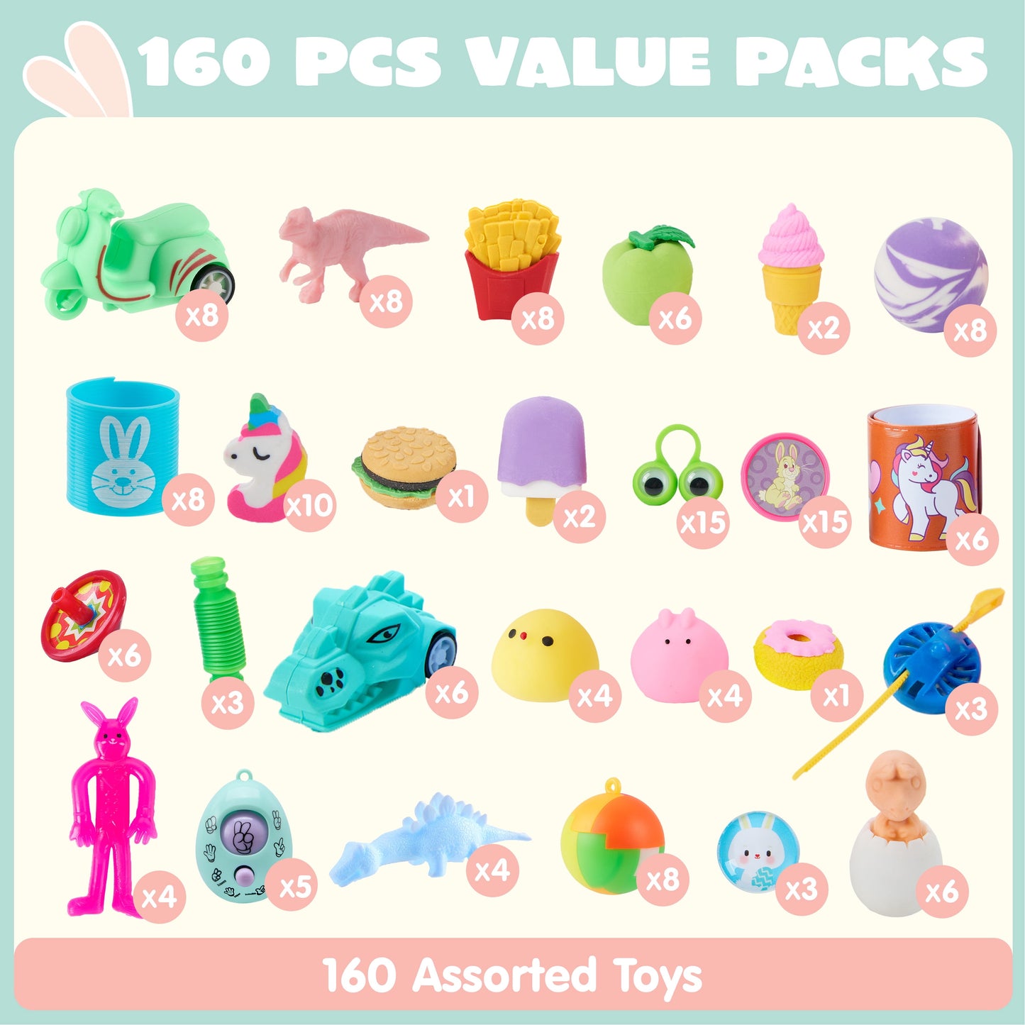 160 Packs Prefilled Easter Eggs with Assorted Toys,Easter Egg Bulk for Kids,Easter Eggs Hunt Events,Basket Stuffers Fillers,Classroom Prize Supplies