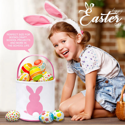 Easter Basket, Easter Bunny Baskets for Kids with Cute Rabbit Pattern, Easter Gift Baskets