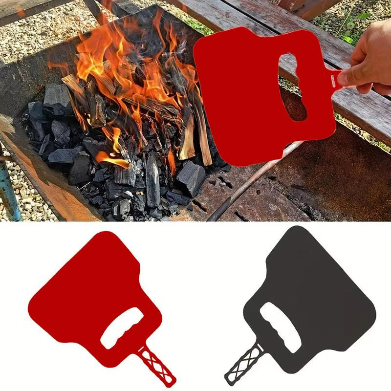 Plastic Heat Resistant Barbecue Fan BBQ Hand Fan Handheld Manual Grill Fan Hand Crank Blower Outdoor Camping BBQ Grill