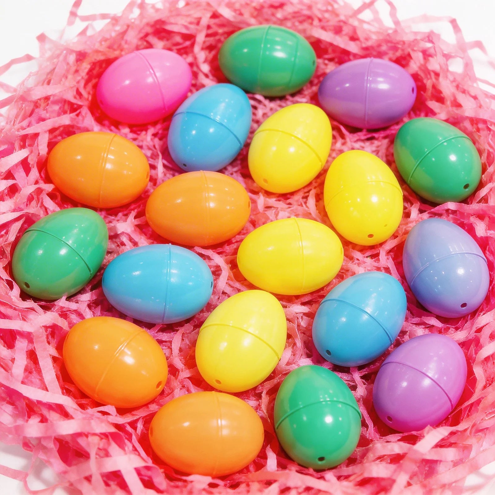 100PCS Plastic Easter Eggs, Empty 2.3" Eggs Bulk Fillable for Easter Hunt Party Favor Basket Stuffers Filler Classroom Prize Supplies Decor