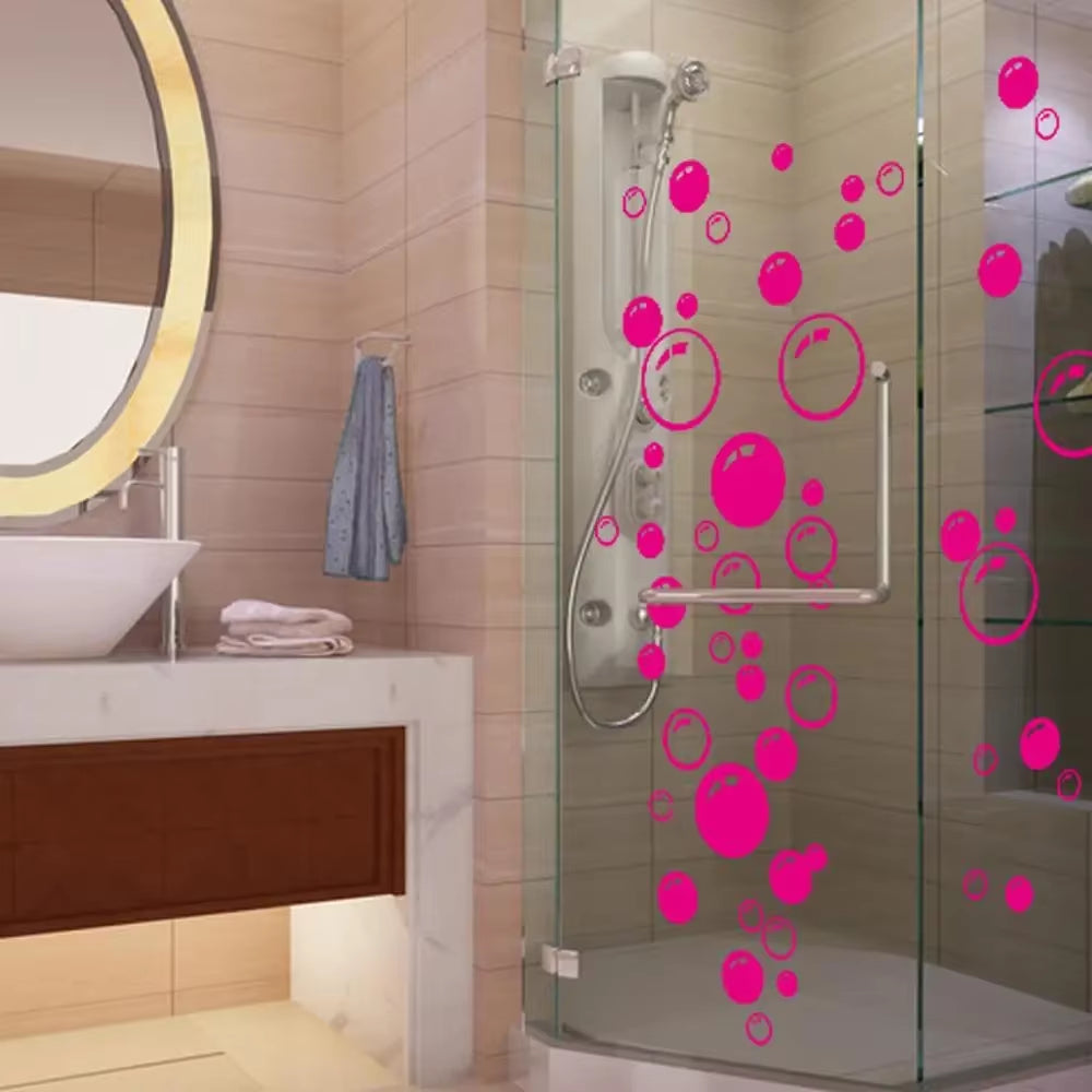 Removable Bubbles Wall Stickers for Bathroom Waterproof Glass Window Kids Room