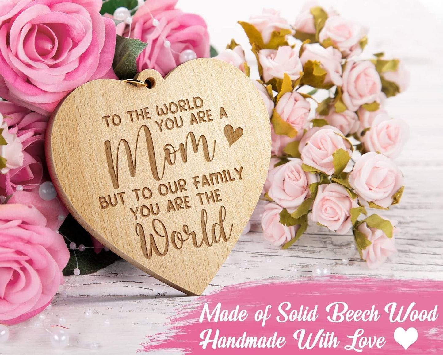 Mothers Day Gifts Picture Frame Double-Sided 4"X6" Photo W/ Warm Heart Pendant