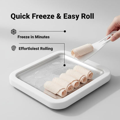 Instant Freeze Rolled Ice Cream Maker - Complete DIY Kit with Scrapers & Tray
