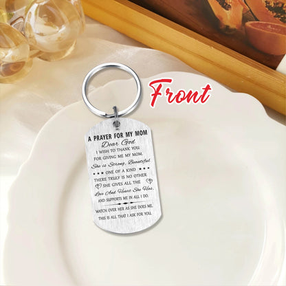 Mom Keychain, Cute Mother Gifts for Birthday Christmas Mothers Day, Metal Engraved, 1