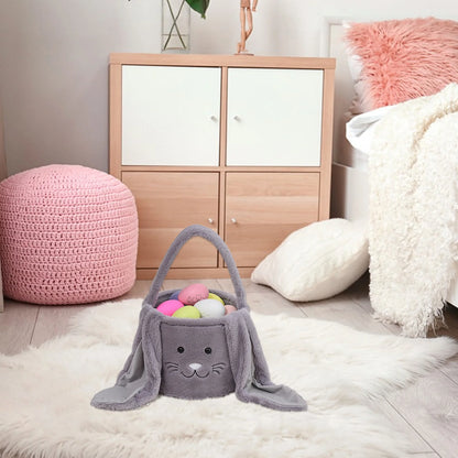 Easter Basket Plush Easter Bunny Long Ears Bags Easter Basket Rabbit Buckets Easter Tote Bags Children Gift Storage Handbag Easter Basket Stuffers