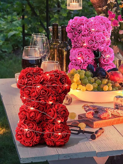 Rose Teddy Bear Artificial Flower Anniversary Valentines Day Birthday Gift Mothers Day Mom Gifts Girlfriend Birthday Gifts Women