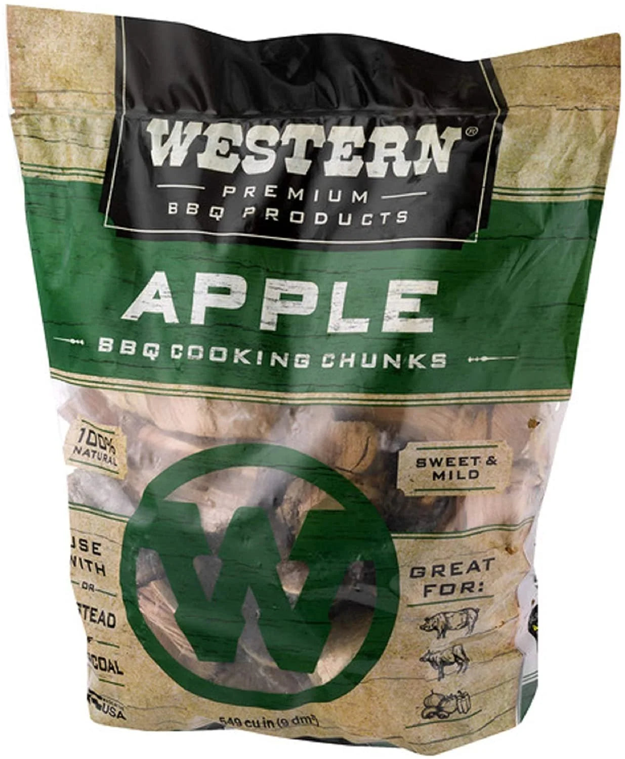 Apple BBQ Smoker Chunks - 549 Cu in - Pack of 1