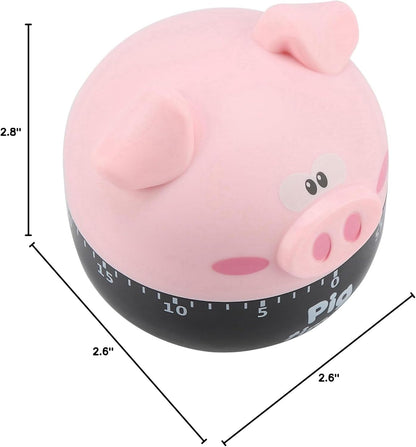 Cute Cartoon Pig Shaped Mechanical Timer, Kitchen Cooking Timer Countdown Alarm Clock for Baking Cooking, Kitchen Timing Device Home Decor