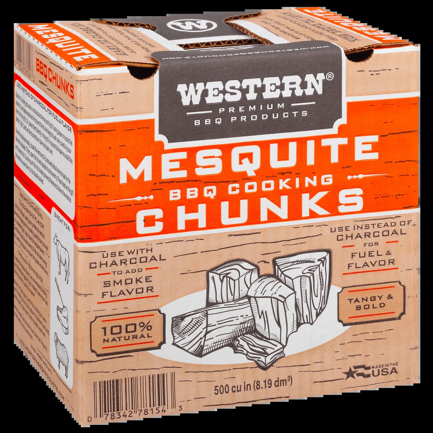 500 CU in Mesquite Smoking Wood Chunk Box CS