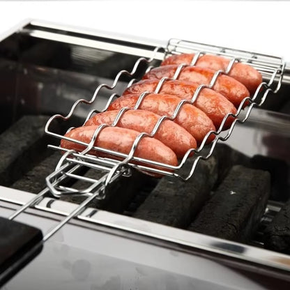Grilling Basket Metal Mesh Barbecue Sausage Grilling Rack Net Picnic Camping BBQ Net Home Kitchen Barbecue Grilling Accessories