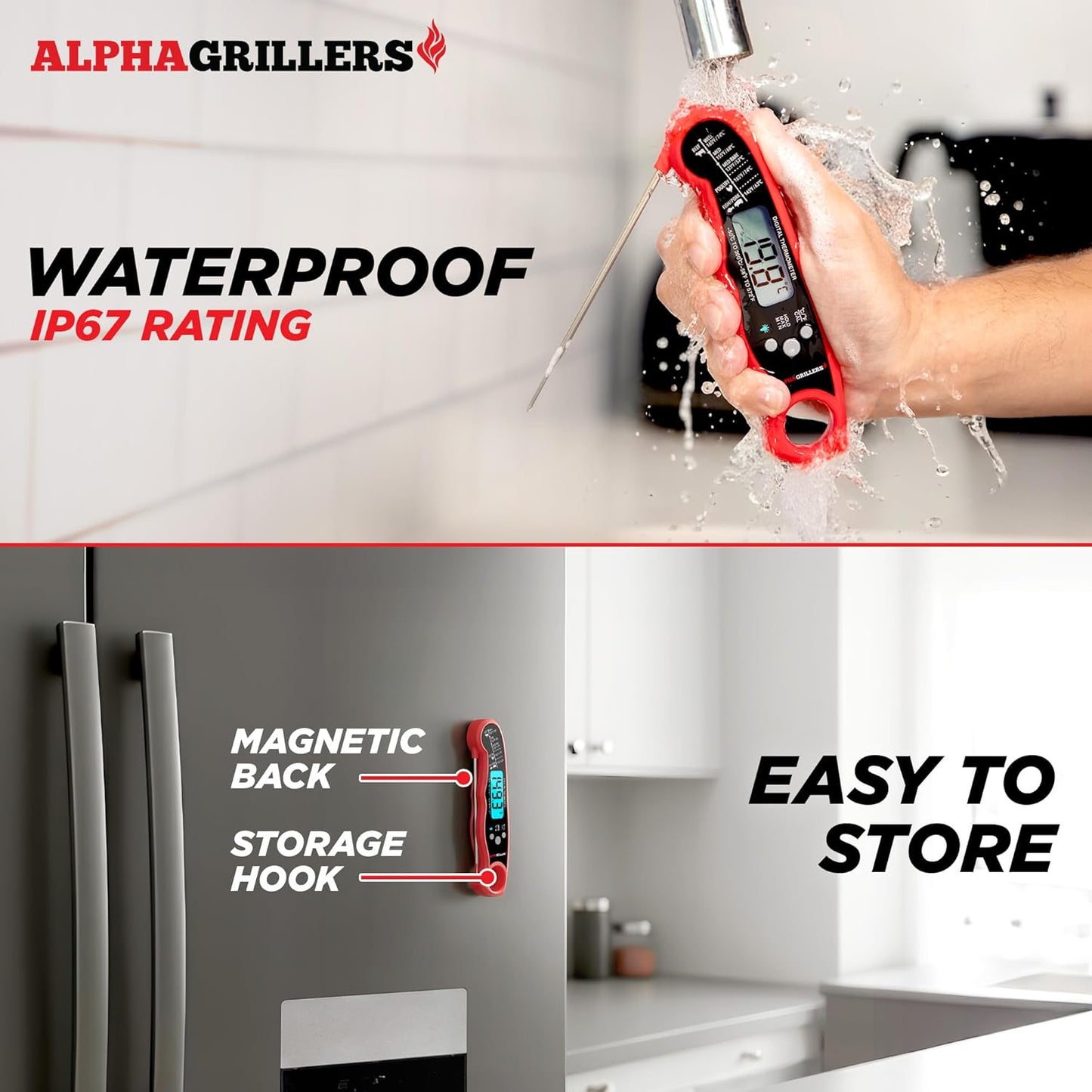 Meat Thermometer Digital - Instant Read Food Thermometer for Cooking and Grillin