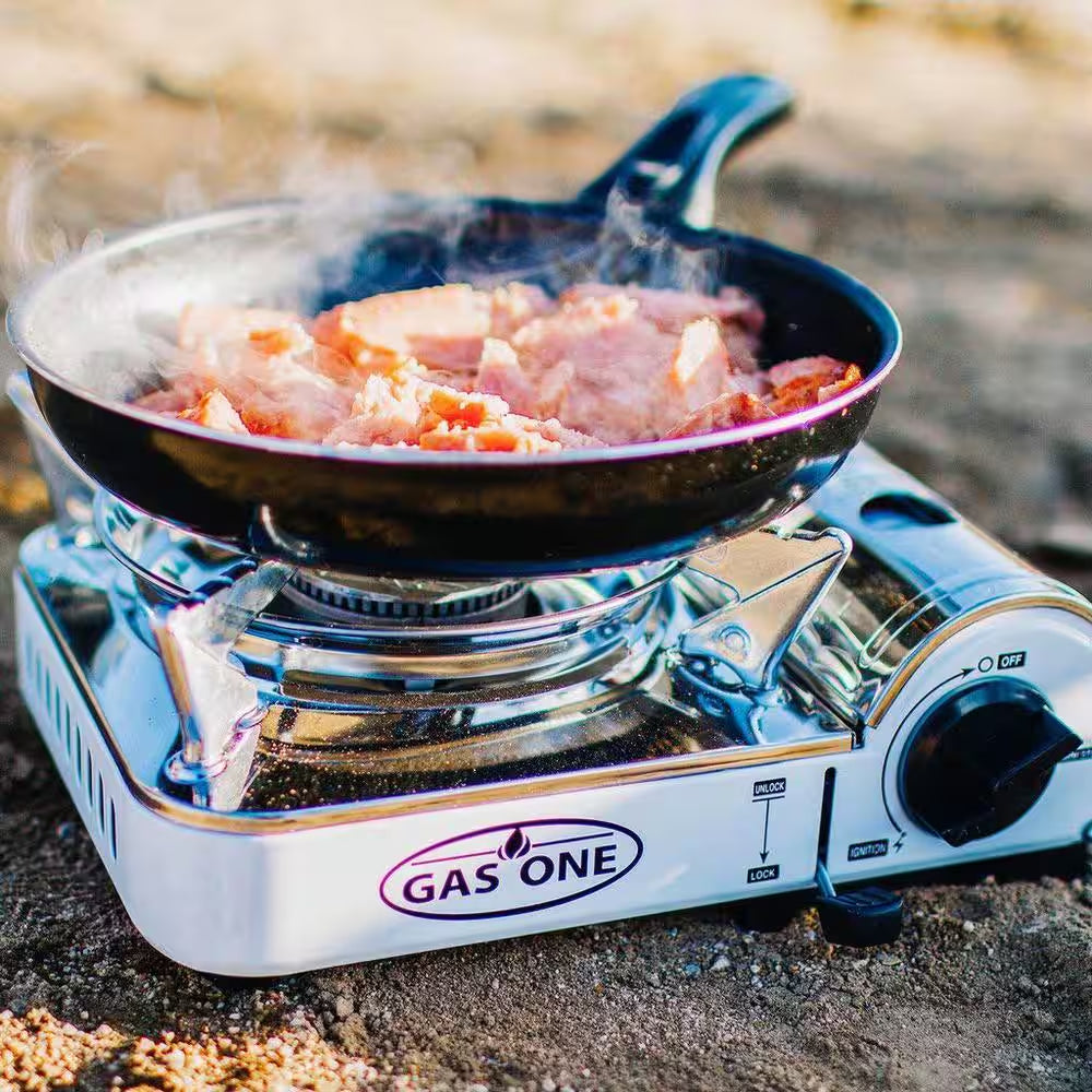 Mini Camp Stove and Butane Fuel (4-Piece Bundle)
