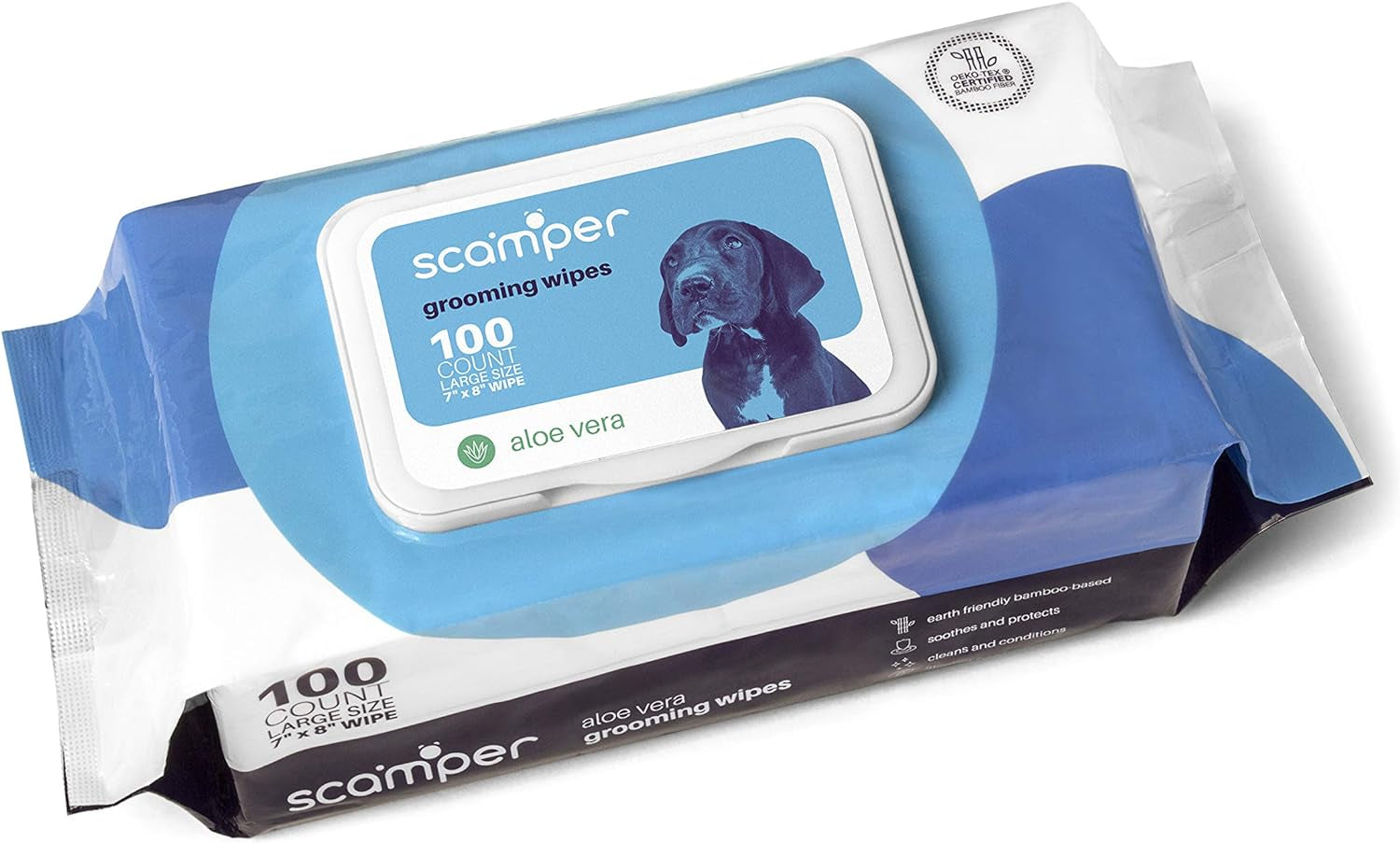 Scamper Grooming Wipes - Pet Wipes for Dogs & Cats (Aloe Vera)