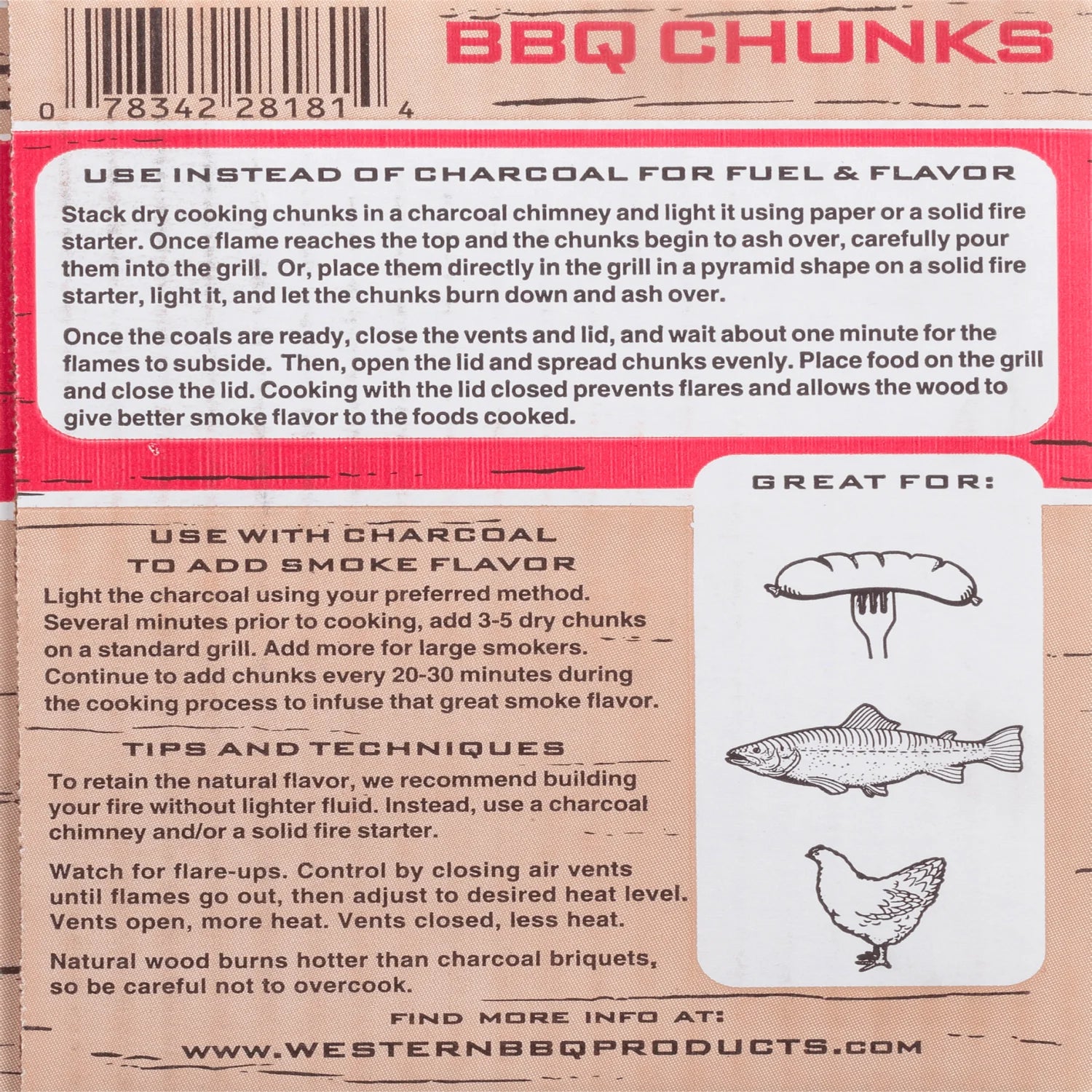 500 CU in Cherry Smoking Wood Chunk Box