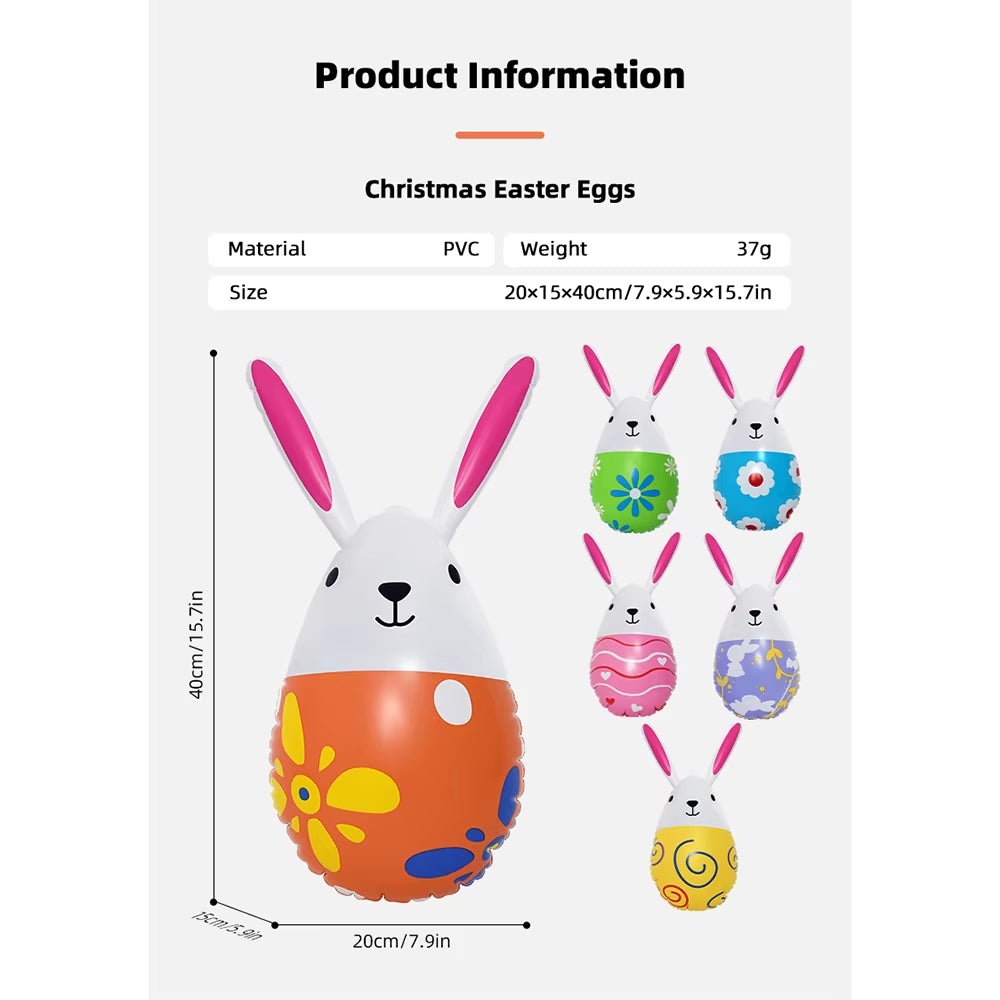 Pvc Easter Rabbit Easter Egg Decoration Courtyard Decoration Easter Toys Inflatable Easter Eggs