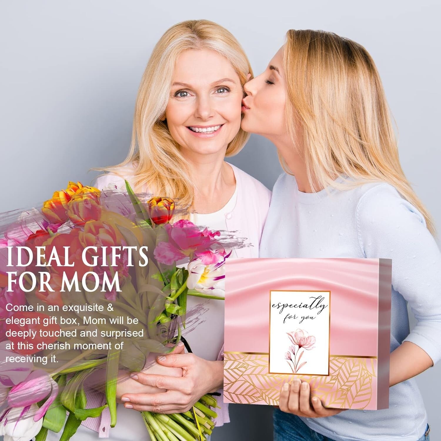 Mothers Day Gifts Picture Frame Double-Sided 4"X6" Photo W/ Warm Heart Pendant
