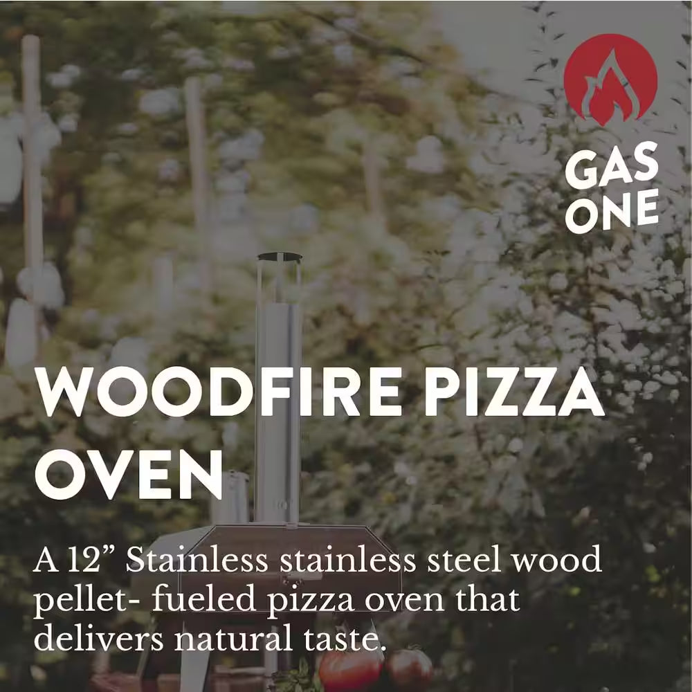 12 In. Wood Pellet Outdoor Pizza Oven in Stainless Steel