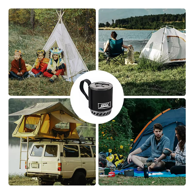 61 Camping Integrated Heat Collecting Pot Burner Ultralight Portable Hiking Furnace Outdoor Cooking Backpacking Stove System