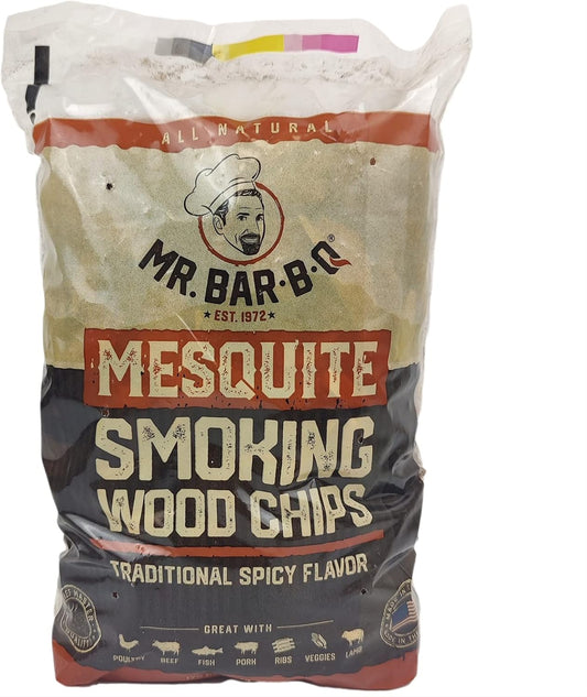 Mesquite Wood Smoker Chips, 100% All Natural Mesquite Wood Smoking Chips for Smokers, Works on Any Heat Source, Traditional Spicy Flavor for Backyard BBQ, Grilling & Camping (1.8 Lb Bag)