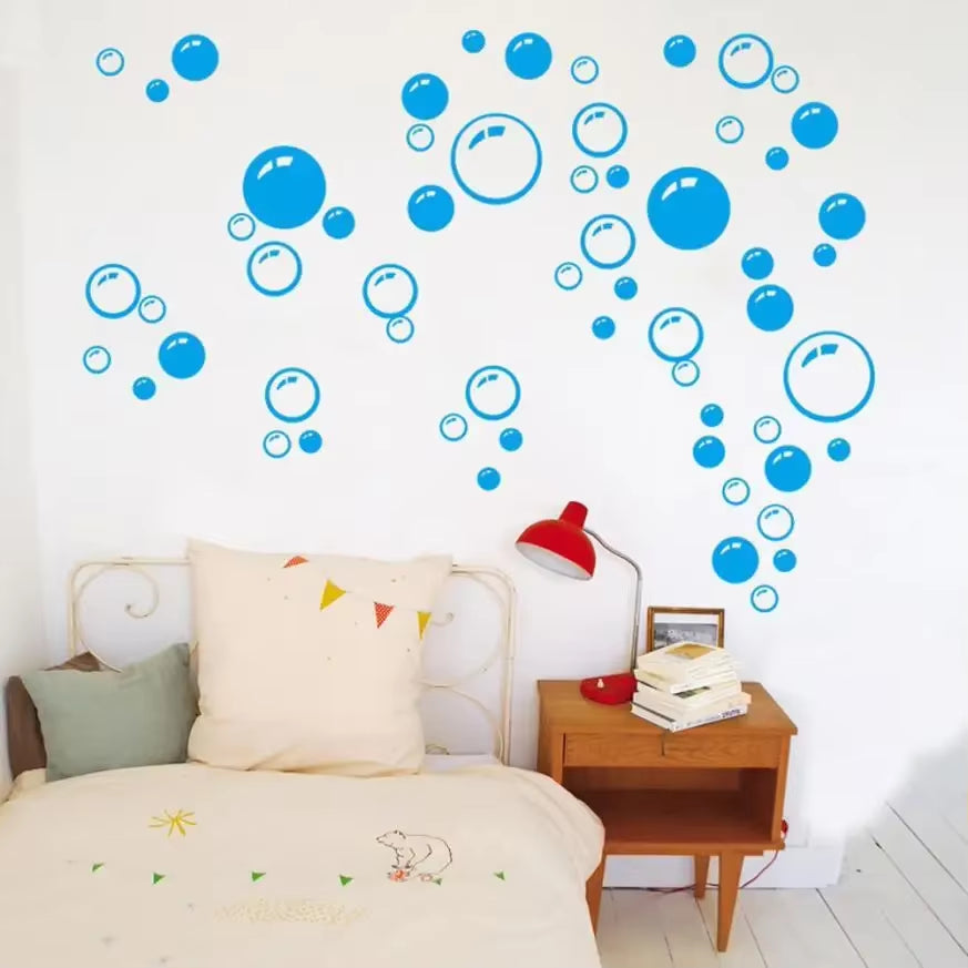 Removable Bubbles Wall Stickers for Bathroom Waterproof Glass Window Kids Room