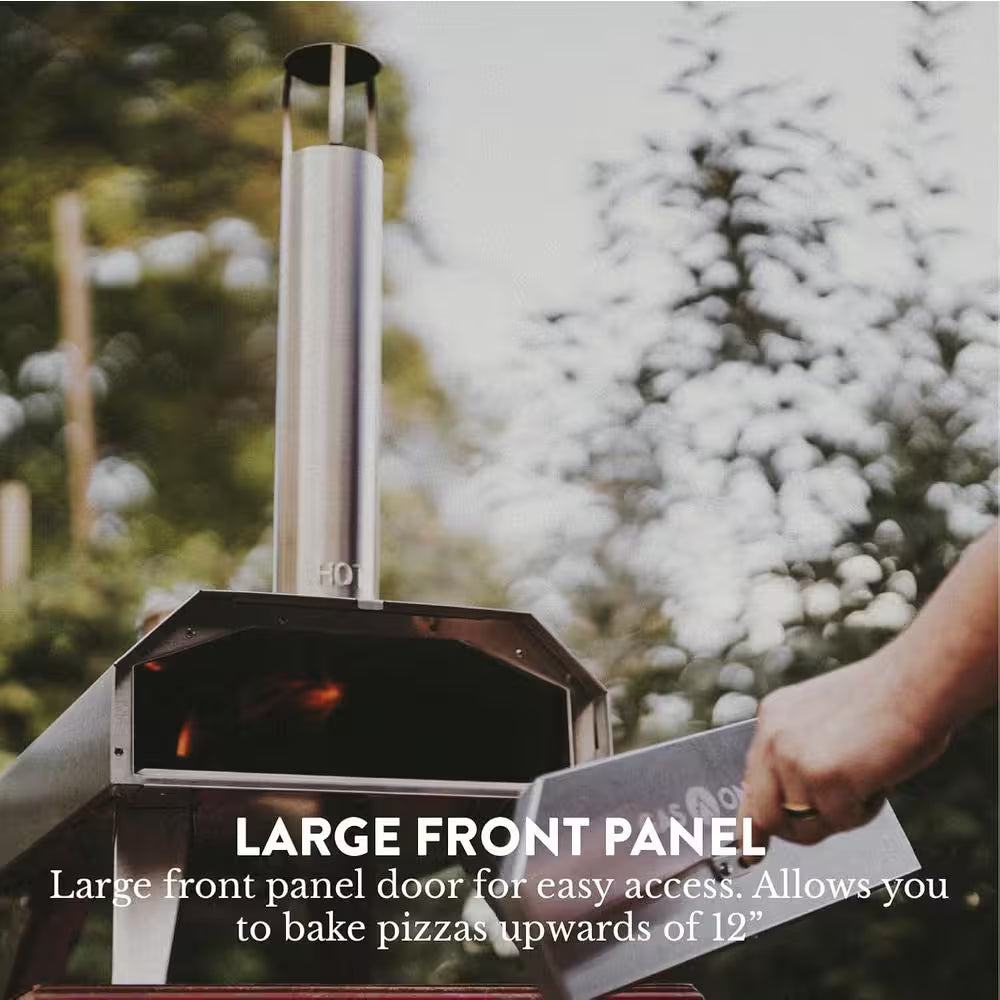 12 In. Wood Pellet Outdoor Pizza Oven in Stainless Steel