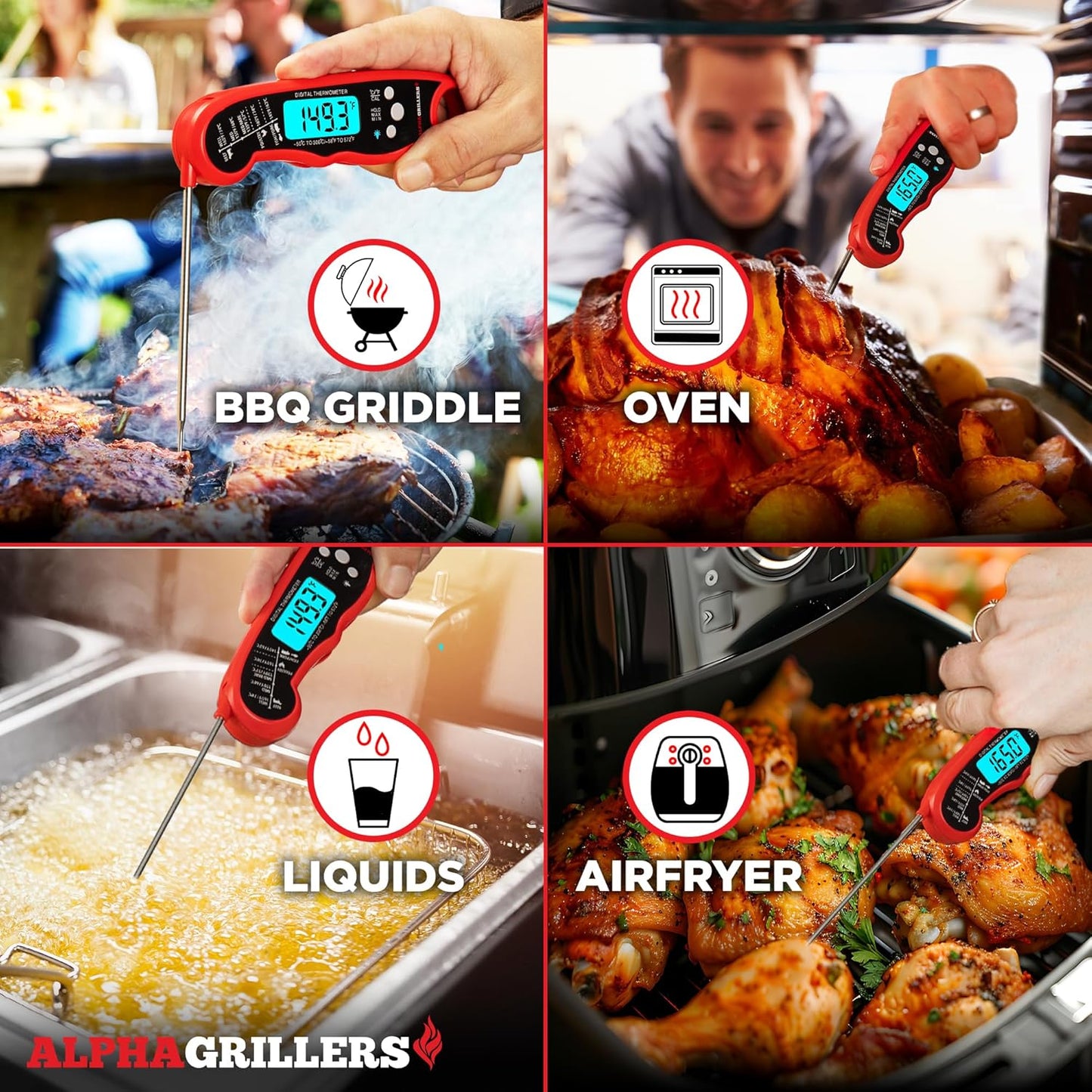 Meat Thermometer Digital - Instant Read Food Thermometer for Cooking and Grillin