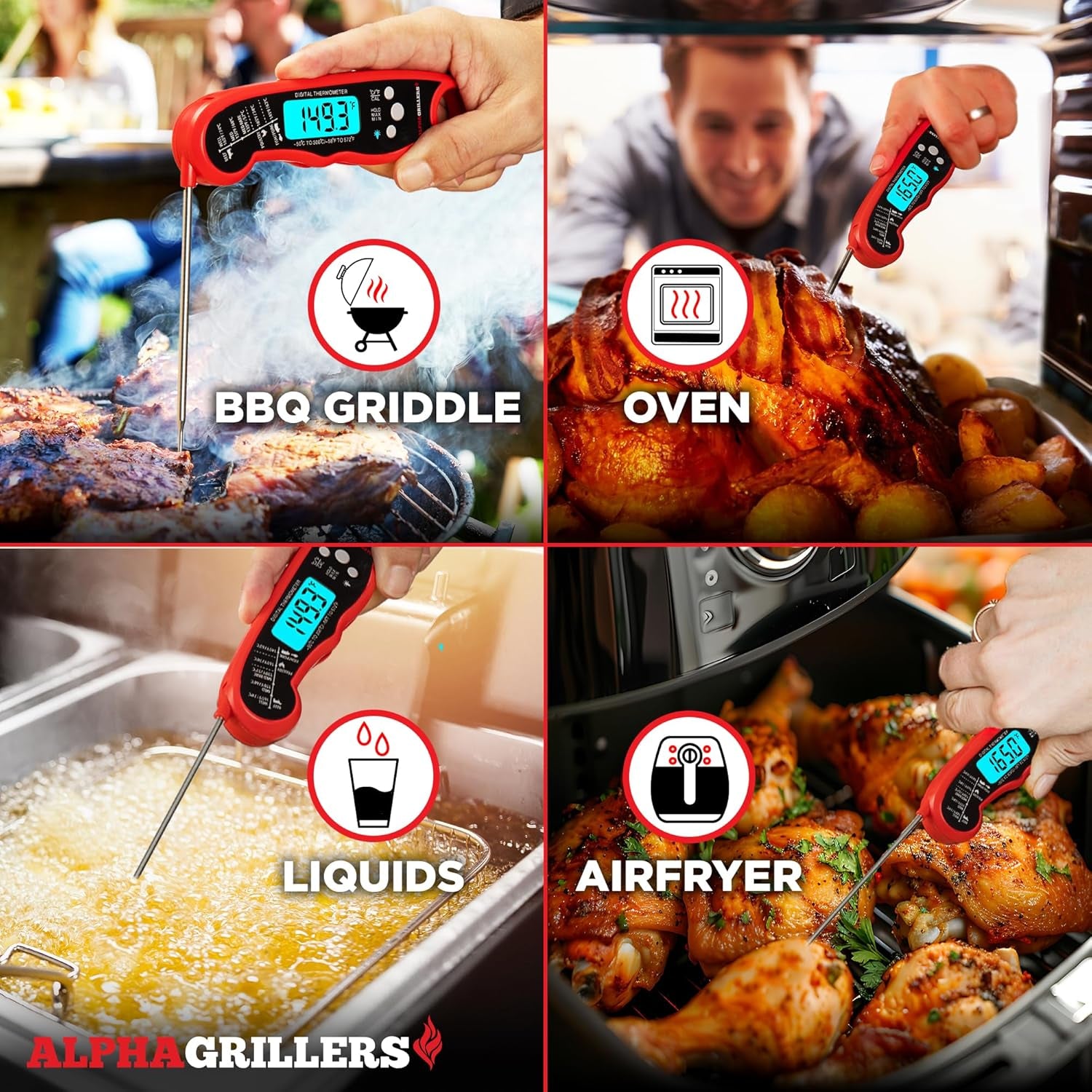 Meat Thermometer Digital - Instant Read Food Thermometer for Cooking and Grillin