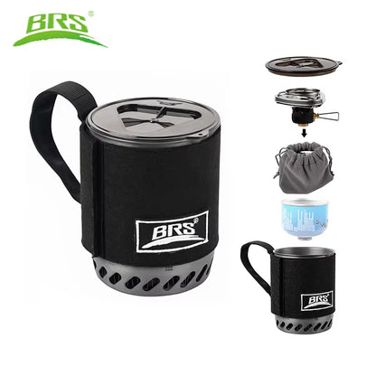 61 Camping Integrated Heat Collecting Pot Burner Ultralight Portable Hiking Furnace Outdoor Cooking Backpacking Stove System