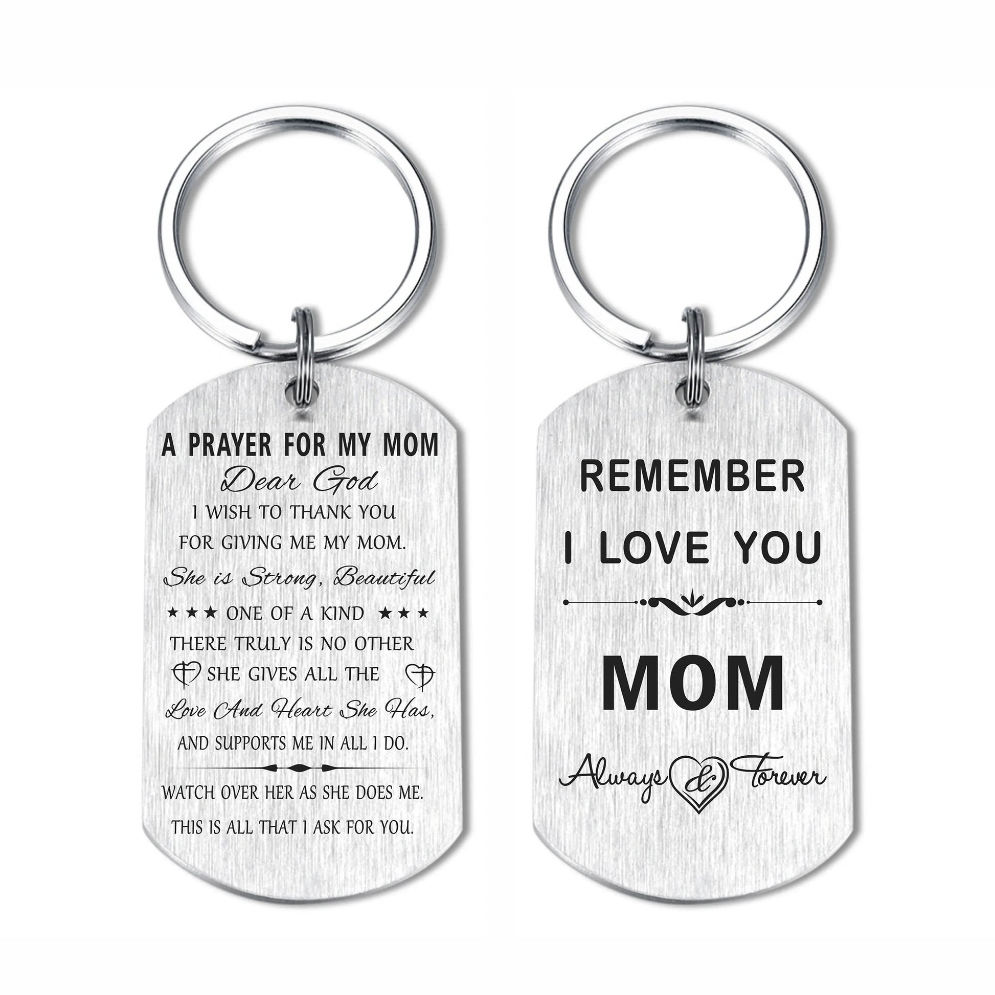 Mom Keychain, Cute Mother Gifts for Birthday Christmas Mothers Day, Metal Engraved, 1