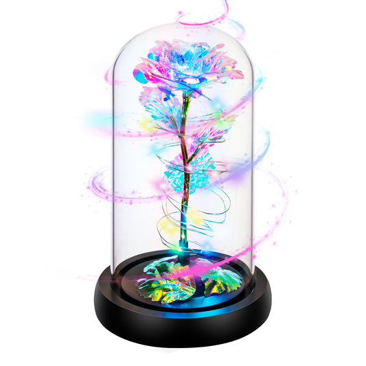 Rose Gifts for Her, Women Birthday Gifts, Gifts for Mothers Day, Rotating Colorful Artificial Rose Flower for Mom from Daughter, Rose Gifts for Mother'S Day, Birthday, Anniversary