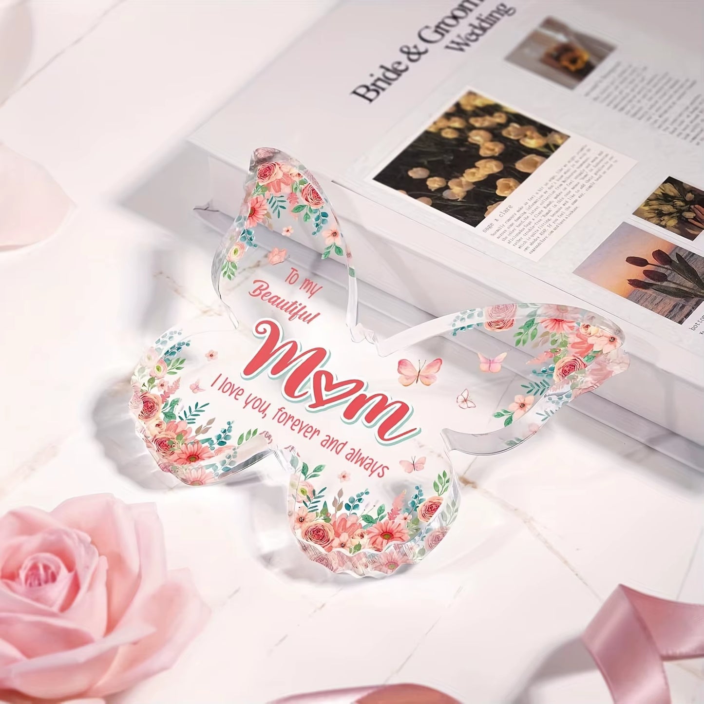 Gifts for Mom, Unique Mom Birthday Gifts - Butterfly Acrylic Plaque Decor - Mothers Day Christmas Valentines Day Gift for Mom