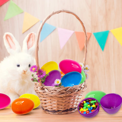 100PCS Plastic Easter Eggs, Empty 2.3" Eggs Bulk Fillable for Easter Hunt Party Favor Basket Stuffers Filler Classroom Prize Supplies Decor