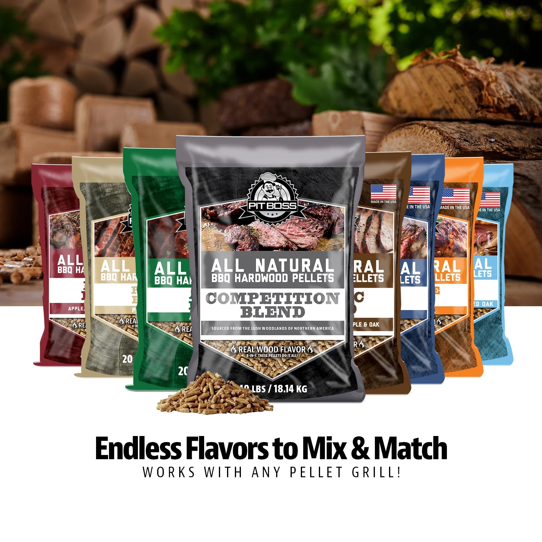 100% All-Natural Hardwood Apple Blend BBQ Grilling Pellets, 20 Pound Bag