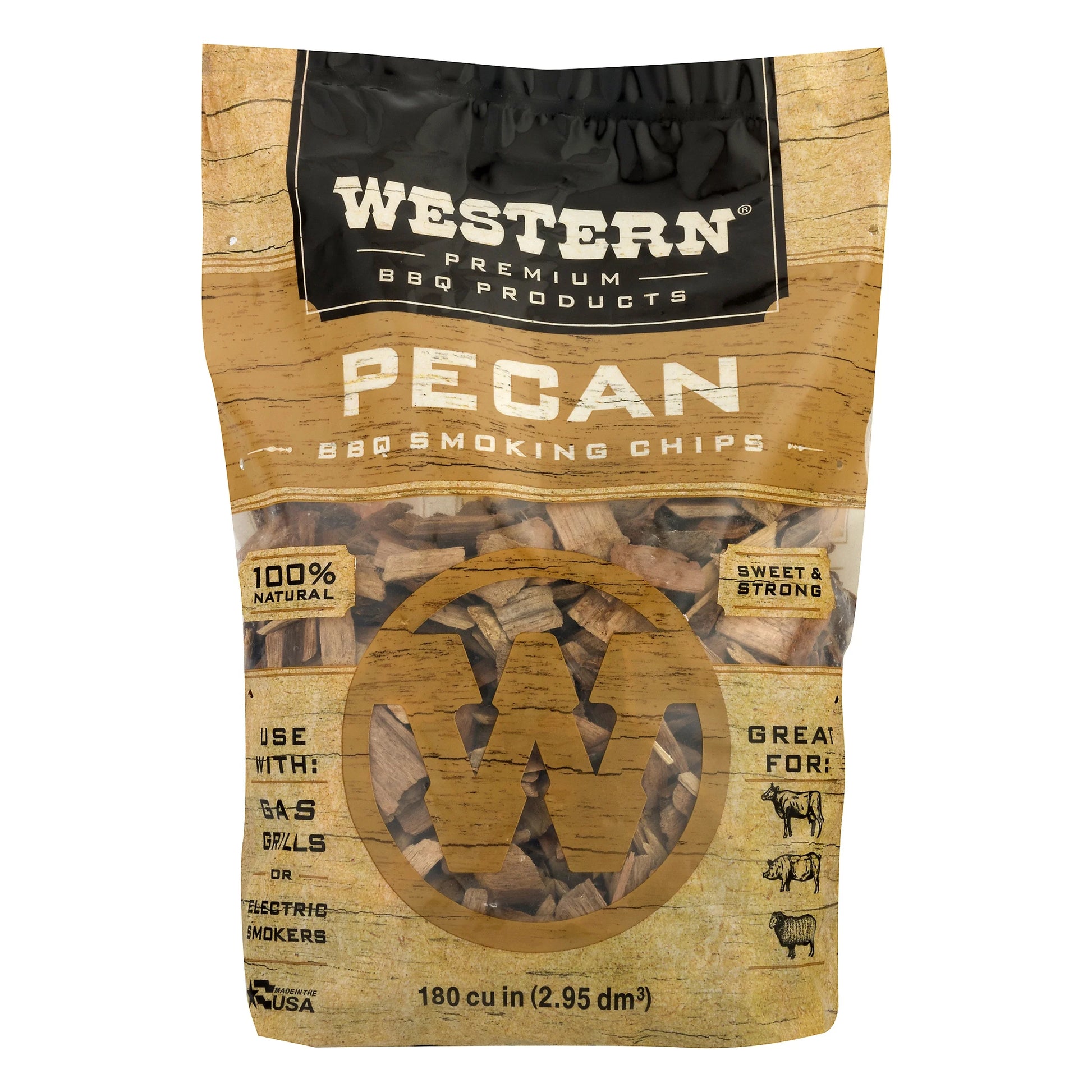 Premium BBQ Products Pecan BBQ Smoking Chips, 180 Cu In