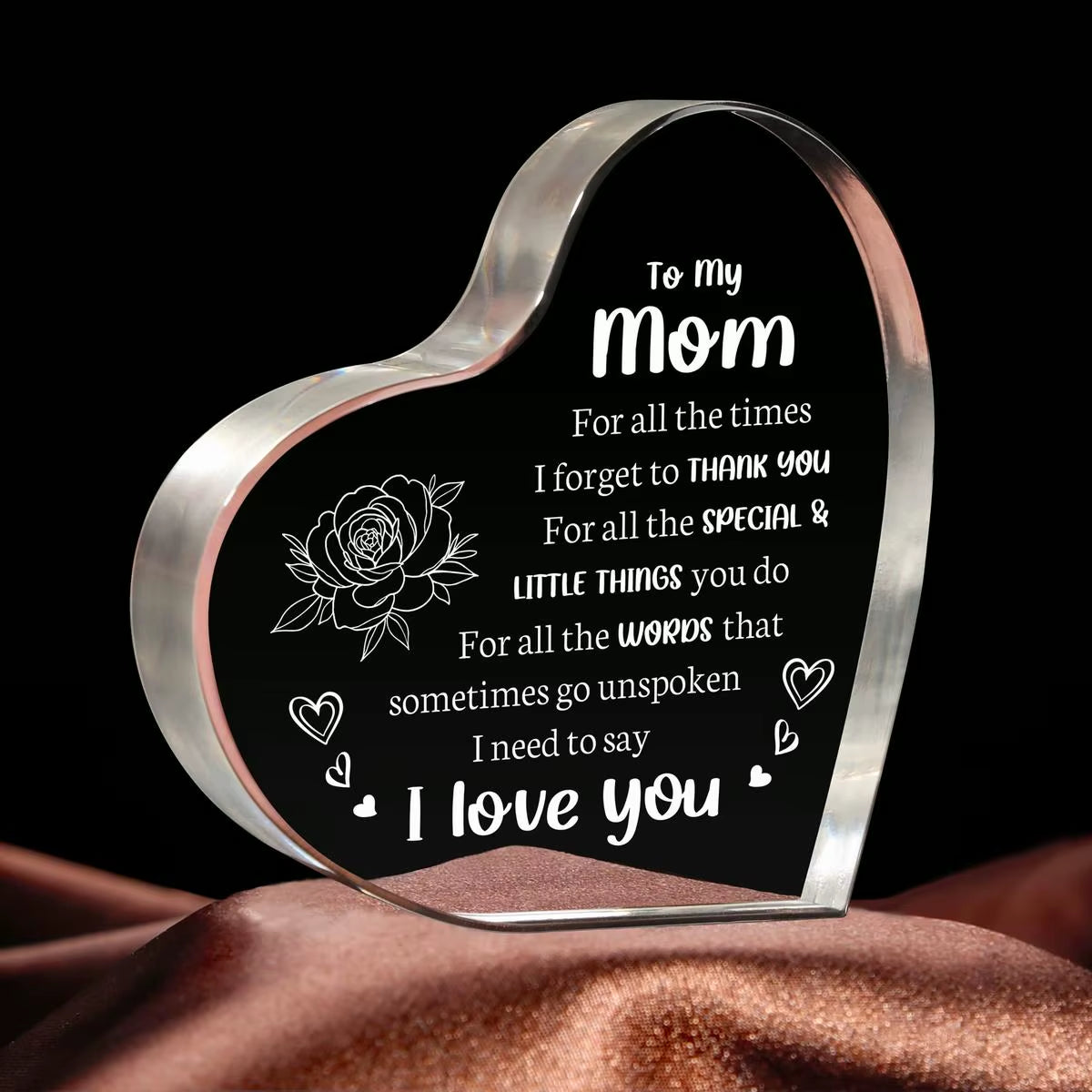 Son Daughter for Momgifts， Mom Birthday Gifts Mothers Day Gifts - Acrylic Heart-Shaped Best Valentines Day Christmas Gift