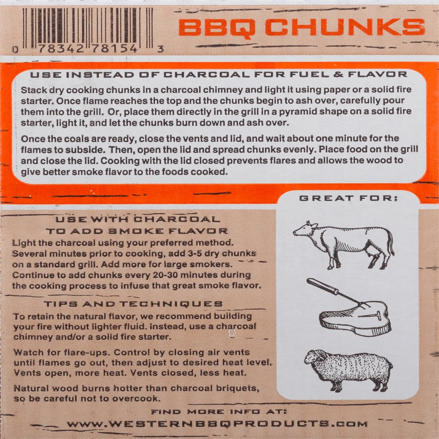 500 CU in Mesquite Smoking Wood Chunk Box CS