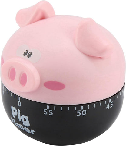 Cute Cartoon Pig Shaped Mechanical Timer, Kitchen Cooking Timer Countdown Alarm Clock for Baking Cooking, Kitchen Timing Device Home Decor