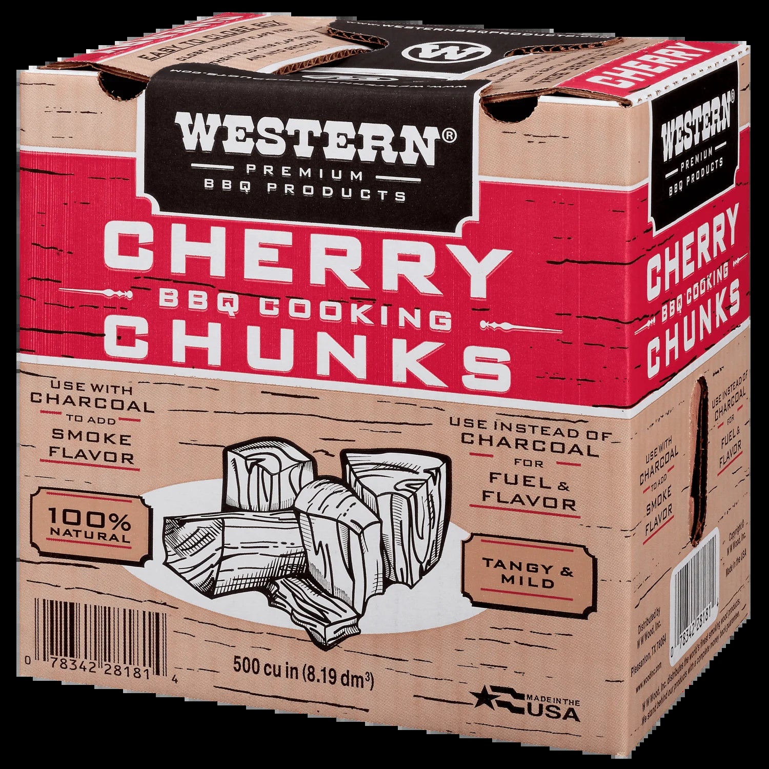 500 CU in Cherry Smoking Wood Chunk Box